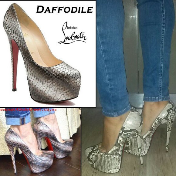 Christian Louboutin Silver Daffodile Python Platfo - Picture 9 of 10